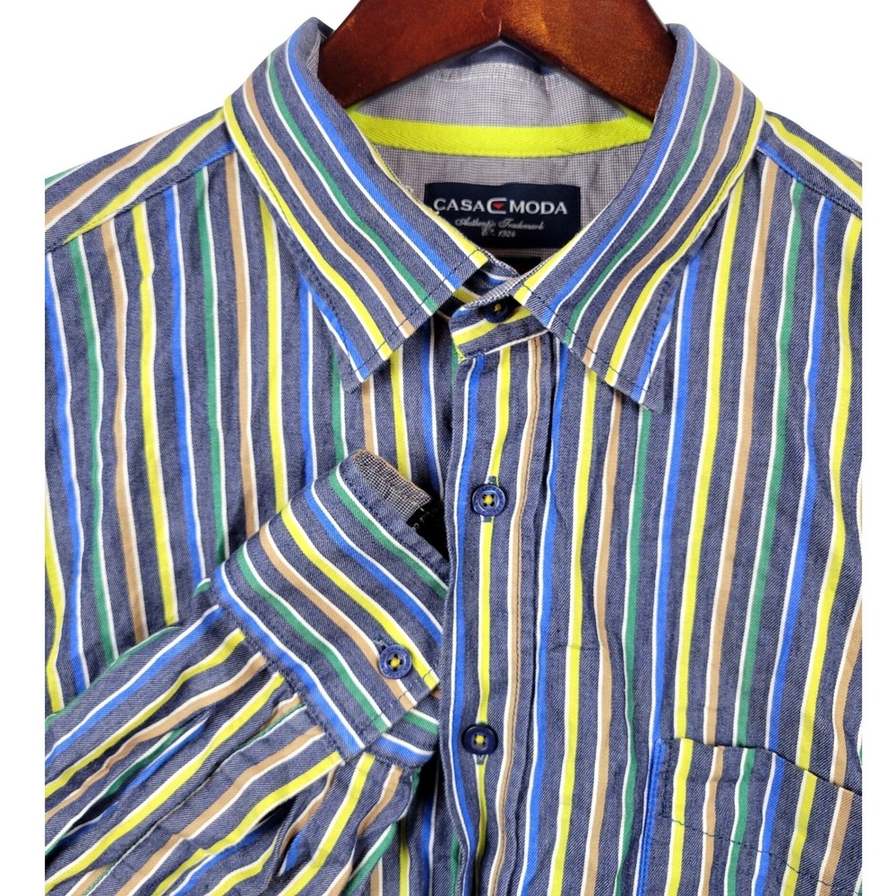 Casa Moda XXL Mens Shirt‎ Authentic Trademark Striped Relaxed Feeling